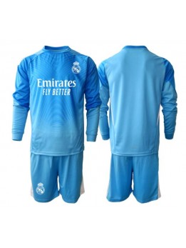 Billige Real Madrid Keeper Hjemmedraktsett Barn 2025-26 Langermet (+ Korte bukser)